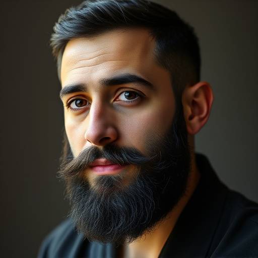 Headshot of Javier Ramirez, a focused man with a neat beard, a specialist in Shakespearean acting and classical theatre at Thespian Arts Academy.